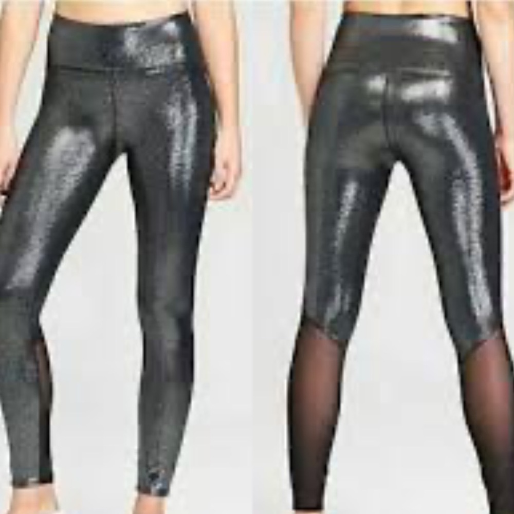 JoyLab Shiny Metallic Gunmetal Leggings